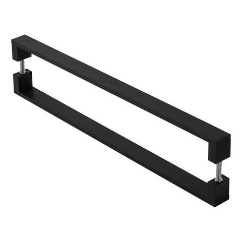 Puxador De Porta Pivotante Alumínio Inoxidável Preto 1.00mt
