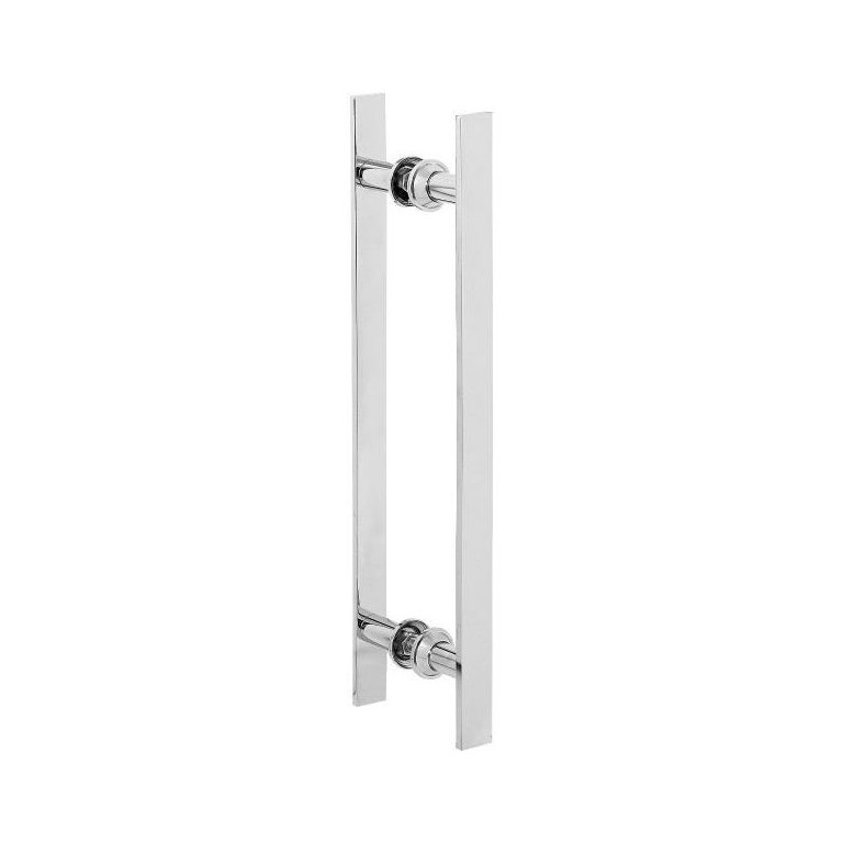 Puxador De Porta De Correr Duplo Cromado 30cm