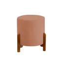 Ver imagem 2 de Kit 2 Puff Thor 3 Pés Base em Madeira Maciça - Linho Terracota