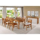 Ver imagem 2 de Conjunto Mesa Jantar Tampo Madeira + 4 Cadeiras Salvador Assento Madeira - 60475