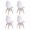 Ver imagem 6 de Mesa Industrial Base Ferro Preto em V Tampo 137x90 Amêndoa 4 Cadeiras Eames Madeira Assento Branco
