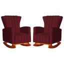Ver imagem 1 de Conjunto 2 Poltronas Estofadas de Balanço Melinda Suede Vermelho Bordo - LM DECOR
