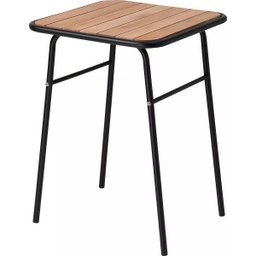 Mesa Preta Pequena para Cozinha de Apartamento Tampo Madeira - 3