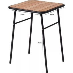 Mesa Preta Pequena para Cozinha de Apartamento Tampo Madeira - 2