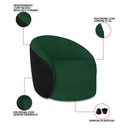 Ver imagem 3 de Poltrona Sala Orgânica Kit 2 Lua Fixa Sintético Pu Preto/bouclê D03 - D’Rossi