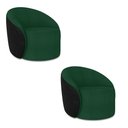 Ver imagem 2 de Poltrona Sala Orgânica Kit 2 Lua Fixa Sintético Pu Preto/bouclê D03 - D’Rossi