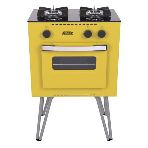 FOGÃO 2 BOCAS VENAX MINI COOK AMARELO GAS GLP