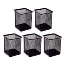 Ver imagem 1 de Kit 5 Porta Canetas Organizador de Mesa Quadrado Telado Aramado Grampos Clips Escritório Home Office