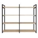 Ver imagem 2 de Prateleira Estilo Industrial Parede Suspensa Madeira e Ferro