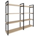 Ver imagem 3 de Prateleira Estilo Industrial Parede Suspensa Madeira e Ferro