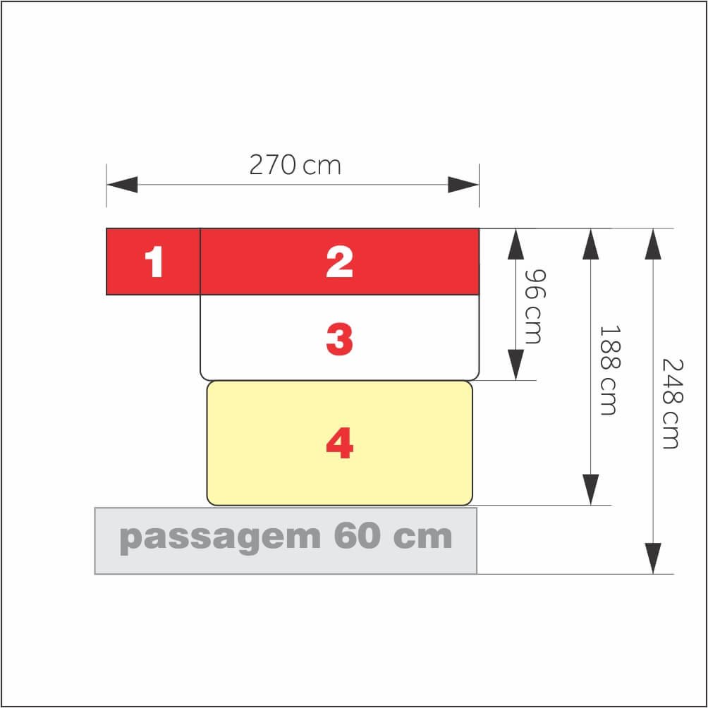 Dormitório de Solteiro Transversal 1326 Branco - 5