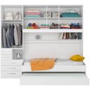 Ver imagem 2 de Guarda Roupa de Solteiro com 2 Camas Embutidas 1326 Branco