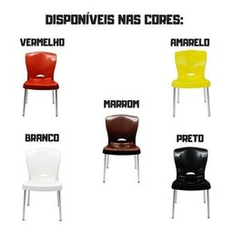 Cadeiras Bistrô Plástico Pés Alumínio:Amarela - 5
