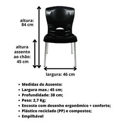 Cadeiras Bistrô Plástico Pés Alumínio:Amarela - 3