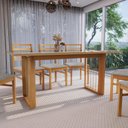 Ver imagem 3 de Conjunto Sala de Jantar Elisa em Madeira Maciça 6 Cadeiras Boucle Cinza