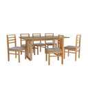 Ver imagem 2 de Conjunto Sala de Jantar Elisa em Madeira Maciça 6 Cadeiras Boucle Cinza