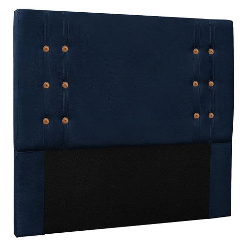 Cabeceira King 1,95m Genova Suede Azul Marinho
