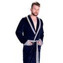 Ver imagem 2 de Roupão Masculino em Plush Guilherme Inverno Tamanho Gg Cor Marinho 11