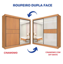 Ver imagem 2 de Guarda Roupa Titanium Ripado com Espelho Cinamomo/Off D Doro
