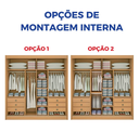 Ver imagem 3 de Guarda Roupa Titanium Ripado com Espelho Cinamomo/Off D Doro