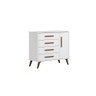 Comoda Sapateira Infantil 1 Porta 4 Gavetas Branco 3825 Qmovi - 4