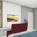 Ver imagem 1 de Calçadeira Baú Recamier Solteiro 100CM Bélgica Suede Bordo - D A DECOR