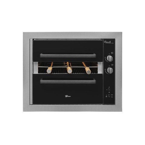 Churrasqueira Gás Embutir Ranch Grill com 3 Espetos Bivolt Inox Fischer