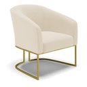 Ver imagem 4 de Namoradeira e 2 Poltronas Base Industrial Dourado Stella Linho Bege A19 D03 - D’Rossi