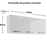 Armário Suspenso Multiuso 3 Portas - Branco - 2