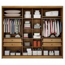 Ver imagem 3 de Guarda Roupa Casal Ambiente Londres 3 Portas 4 Gavetas Cumaru 25 Fendi com Nicho – Novo Horizonte