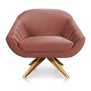Ver imagem 4 de Kit 02 Poltronas Giratória Giovana Veludo Rosê Base Madeira MA30 - D’Rossi