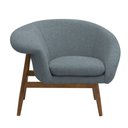 Ver imagem 3 de Poltrona Decorativa Yumi Base Madeira Braço Direito Bouclé Azul Claro - Nexta Casa