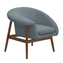 Ver imagem 1 de Poltrona Decorativa Yumi Base Madeira Braço Direito Bouclé Azul Claro - Nexta Casa