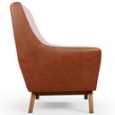 Ver imagem 6 de Poltrona Decorativa Base em Madeira Juliet D02 Courissímo Camel B-14 Linho Cru C-443 - Lyam Decor