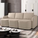 Ver imagem 2 de Sofá Cama para Sala de Estar 3 Lugares 236cm Montserrat K01 Linho Bege - Lyam Decor