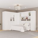 Ver imagem 1 de Guarda-Roupa Casal Modulado Positano 9 Portas 2 Gavetas com Espelho Branco - Pnr Móveis