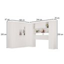 Ver imagem 4 de Guarda-Roupa Casal Modulado Positano 9 Portas 2 Gavetas com Espelho Branco - Pnr Móveis