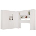 Ver imagem 3 de Guarda-Roupa Casal Modulado Positano 9 Portas 2 Gavetas com Espelho Branco - Pnr Móveis