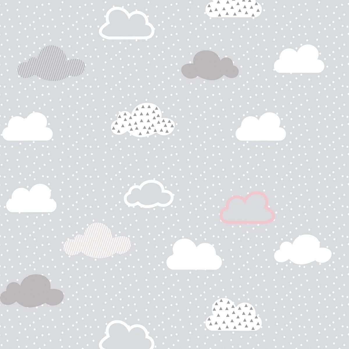 Papel de Parede Adesivo Menino Nuvem Cinza - 3