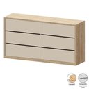 Ver imagem 2 de Cômoda para Quarto com 6 Gavetas 180 Cm 100% Mdf Casa Lar Cor:carvalho Malva com Titânio
