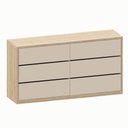 Ver imagem 4 de Cômoda para Quarto com 6 Gavetas 180 Cm 100% Mdf Casa Lar Cor:carvalho Malva com Titânio