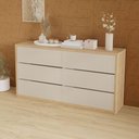 Ver imagem 1 de Cômoda para Quarto com 6 Gavetas 180 Cm 100% Mdf Casa Lar Cor:carvalho Malva com Titânio