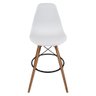 BANQUETA CHARLES EAMES EIFFEL BRANCO BASE DE MADEIRA SALA DE JANTAR COZINHA  - 1