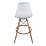BANQUETA CHARLES EAMES EIFFEL BRANCO BASE DE MADEIRA SALA DE JANTAR COZINHA  - 4