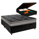 Ver imagem 1 de Cama + Bau Preto e Colchão D28 Casal - Conforto Paropas