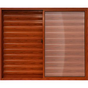 Janela de Alumínio Veneziana Madeiro 03 Folhas - 100x120