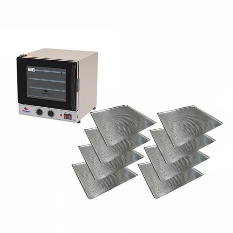 Forno Turbo Prp-004 G2 220v Preto Progás + 8 Assadeiras Cimapi
