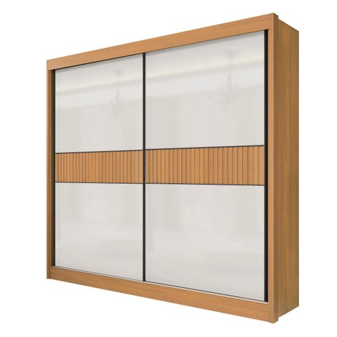 Guarda Roupas Casal Cancun Ripado 2pts 100% Mdf D'doro Móveis - Cinamomo/off White