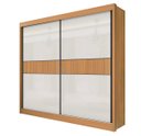 Ver imagem 1 de Guarda Roupas Casal Cancun Ripado 2pts 100% Mdf D'doro Móveis - Cinamomo/off White