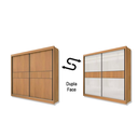 Ver imagem 2 de Guarda Roupas Casal Cancun Ripado 2pts 100% Mdf D'doro Móveis - Cinamomo/off White